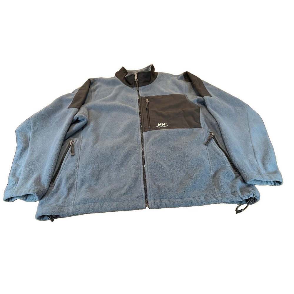Vintage Helly Hansen Fleece Mens Full Zip Blue Long Sleeve Size XL